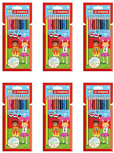 STABILO - Buntstift - color - 6x 12er Pack - mit 12 verschiedenen Farben inkl. 2 Neonfarben