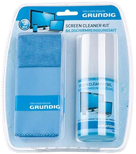 grunding Kit de nettoyage pour écran - 200ml de solution nettoyante + 2 chiffons microfibres TV LCD LED Ordinateur tablettes smartphones ordinateurs portables.