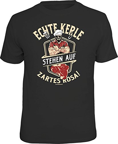 Männer Geschenk T-Shirt für BBQ Grill-Fans: Echte Kerle Stehen auf zartes Rosa