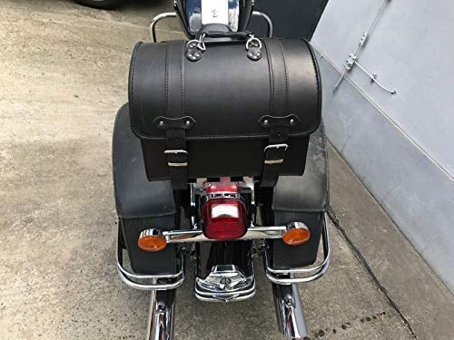 ORLETANOS Gepäckkoffer Packtasche kompatibel mit Heritage Deluxe Springer Loki Black Rolle GepäckrolleHarley Davidson Sissybar Gepäckträger schwarz HD