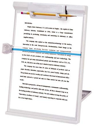 LBHMS Desktop Copy Holder Adjustable Foldable A4 Document Copyholders with Line Guide - Grey
