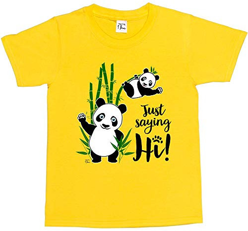 1Tee Girls Just Saying Hi, Panda T-Shirt Yellow 9-11 Years