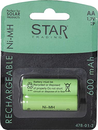 Batterie de remplacement 2 pièces AA article solaire 1.2V NI-MH 600mAh