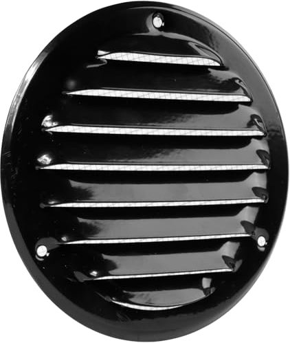 Vent Systems Cubierta de ventilación Soffit negra de 4 pulgadas, rejilla de ventilación redonda, cubierta de parrilla, pantalla de insectos integrada, rejillas de ventilación HVAC para baño, oficina