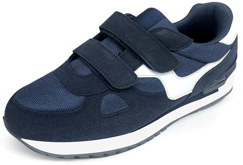 JOMIX Basket Scratch Femme Homme Chaussures de Sport Running Confortable, 02 Bleu Marine Blanc, 43 EU