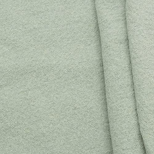 STOFFKONTOR Walkloden Wollstoff Meterware, 100% Wolle, Farbe Mint, Isolierend & Beidseitig verwendbar, 140 cm breit, 350 g/m²