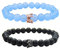 UEUC King&Queen Crown Distance Paar Armbänder His Hers Schwarz Matt Achat 8mm Perlen Armband(78)