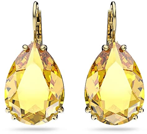 Swarovski Millenia Ohrstecker, Gelbe, Vergoldete Ohrringe mit Strahlendem Swarovski Kristall