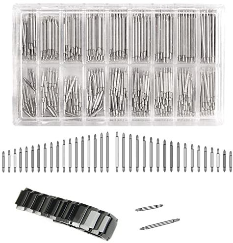 Barre a Molla per Cinturini per Orologi, Barre a Molla Orologio, Perni di Ricambio a Molla, Attrezzi per Riparazione di Orologi, Argento, 8-25mm, 144PCS