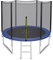 COSTWAY Outdoor Trampoline, 8FT 10FT 12FT Round Trampolines with Safety Enclosure Net, Ladder, Padded Poles, Weatherproof Combo Bounce Trampoline for Kids Adults (12FT, External-Net)