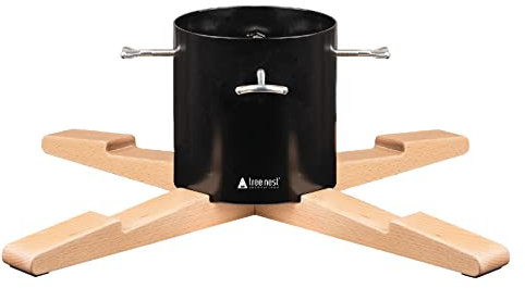 Tree Nest Weihnachtsbaumständer Christbaumständer Baumständer Weihnachtsbaum Standfuß Ständer mit Wassertank für Große Bäume - Pine Christmas Tree Stand für Bäume bis 3m, 5-13cm Stamm Schwarz