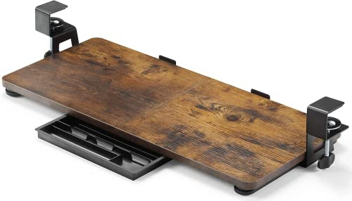 ETHU Keyboard Tray Tastaturauszug,Tastaturablage 68 x 30 cm mit C-Klemmhalterung,Untertischmontage Tastaturauszug für Schreibtische Ergonomische Computer-Tastaturablage für Zuhause und Büro