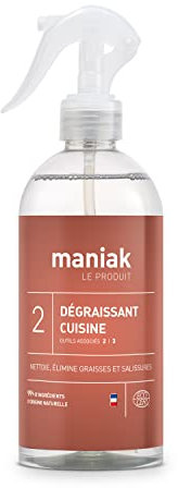 Degraissant Cuisine Ecologique Maniak 500 mL – Produit Nettoyant Apte au Contact Alimentaire, 500.00 ml (Lot de 1)
