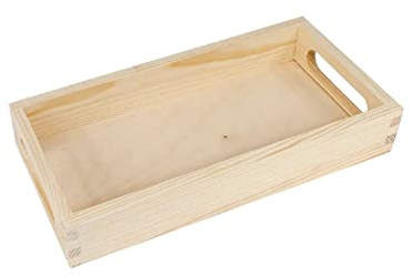 Wooden World - Bandeja de Madera Que Sirve el Desayuno a la Cama. Dimensiones 30 x 15 cm. Madera de Natural