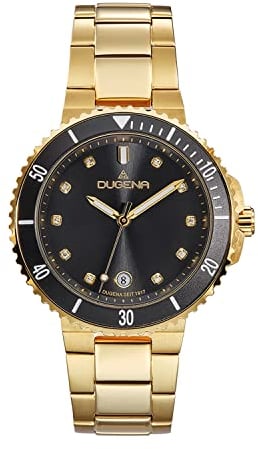 Dugena Damen-Armbanduhr 4461102 Lady Diver, Quarz, Edelstahl, Mineralglas, Drückerfaltschließe, 5 bar
