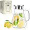 LIBWYS 1700 ml Glass Carafe With Lid - Water Jug Made of Borosilicate Glass for DIY Drinks, Juice, Tea, Milk