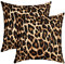 Leopard Kissenbezüge 50x50cm 2er Set Kissenbezüge Weiche Geparden Drucken Kissenbezug Kissenhütte für Schlafzimmer Wilde Tier Safari Dekorative Sofakissen Couchkissen für Sofa