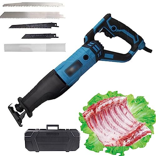 Scie À Os Boucher Professionnel Scie, Scie de Boucher Professionnel pour Couper Viande Congelée et Os, Couteau Electrique Scie Viande -900w/1300w, Meilleur Choix pour la Coupe Osseuse,Blue-900W