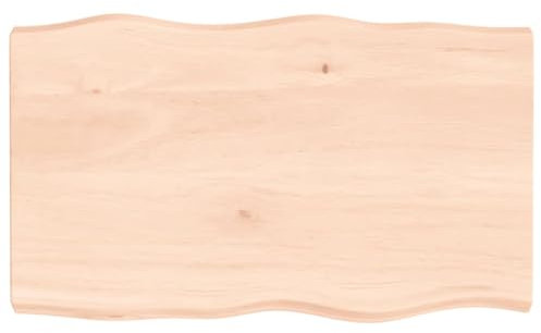 vidaXL Tischplatte, Holzplatte für Tisch Esstisch Couchtisch, Massivholzplatte Handgefertigt mit Baumkante, Ersatztischplatte, 100x60x(2-6) cm Massivholz Unbehandelt