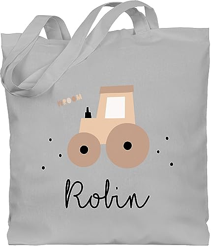 Geschenk mit Namen personalisiert by Shirtracer - Baumwolltasche - Süßer Traktor Trecker Schlepper Bulldog