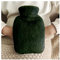 Hot Water Bottle with Cover,1L 2L Large Hot Water Bag with Fluffy Hand Pockets, Hot Warm Bottle for Waist Neck Shoulder Pain Relief, Winter Gift for Women, Men,Parents Dark Green