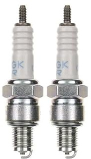 2x Zündkerze CR6HS passend für Honda CB 50, Z 50 Monkey, XR 80, Yamaha XV 250 Virago – Zündkerzen Set 2 Stück entstört
