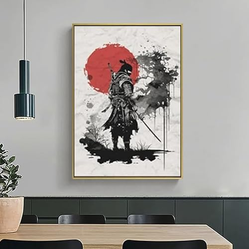 WADBTP Japanische Samurai Leinwand Dekoration Plakat, Schlafzimmer, Wohnzimmer, Heimhintergrund Wanddekoration Malerei, künstlerisches Druckplakat, Rahmenlos (Stil 5,40X60CM*1)