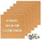 DOLLAR BOSS 6 PCS Thick Cork Tiles Pin Board, 30×30cm Self-Adhesive Wall Notice Bulletin Memo Board with Pins for Home Bedrooms Photos