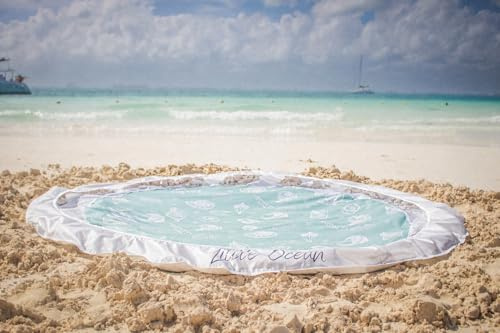 Little Ocean Portable Beach Garden Pool – Quick Dry Travel Pool with Storage Bucket Bag for Babies, Toddlers & Kids – Foldable Outdoor Water Play Accessory for Travel Holiday & Beach Days! (Blue)