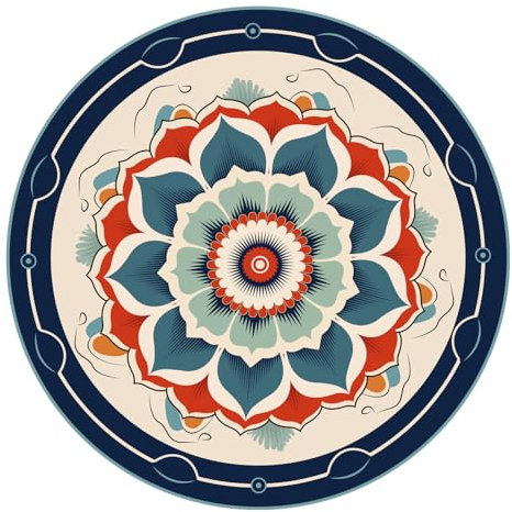 ZIRUU Große runde Yogamatte 4.6'X3.5mm für Übung Premium extra dicke ultra komfortable rutschfeste Meditationsmatte