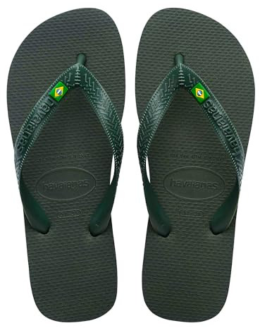 Havaianas Unisex Top Brasil Flip-Flop, Olive Green, 41/42 EU