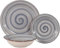 Servizio Piatti per 6 Persone in stoneware 18 pezzi per Lavastoviglie modello (spirale grigio)