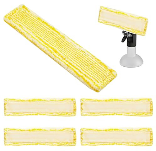 Lot de 5 tampons de rechange pour aspirateur de fenêtre Kärcher - En microfibre - Jaune - Pour aspirateur de fenêtre Karcher WV2 WV5 Plus Premium