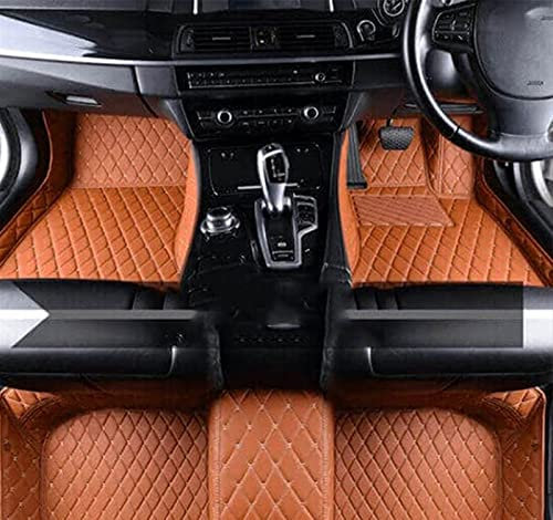 DZSJFGAIS Für Q7 4M MK2 2016~2022 7-Sitzer-Automatten Komplettset Auto-Fußmatte Luxus-Lederteppich Anti-Schmutz-Pad Auto Fußmatten Teppich(RHD Brown)