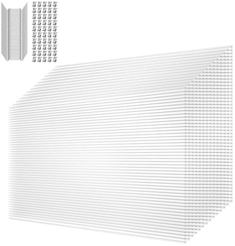 TANYEAR 14er Polycarbonat Hohlkammerstegplatten, 4mm Dicker Doppelstegplatten Gewächshausplatte mit 50 Klammern & 50 Z-Clips, UV-Beständigen Transparent, für Gewächshaus