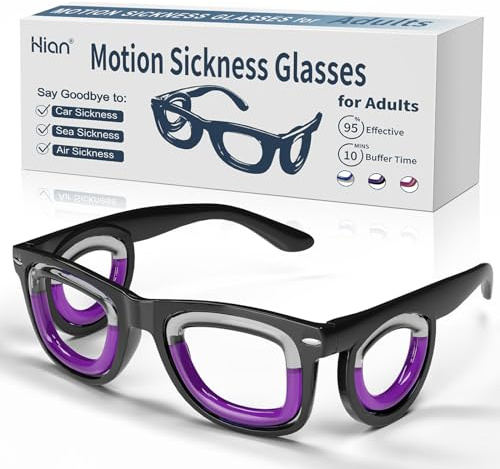 Hion Smart Glasses für Erwachsene gegen Reisekrankheit, ultraleichte, tragbare Flüssigkeitsbrille gegen Übelkeit, Reise- und Seekrankheit, unverzichtbar für Reisen und Kreuzfahrten