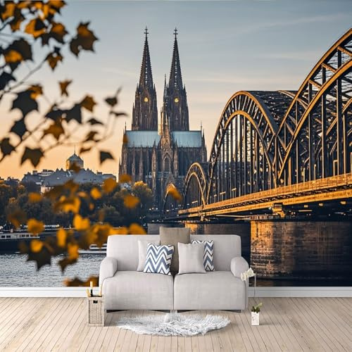 Fototapete mit 3D-Kathedrale, 300 x 256 cm, Panorama-Tapete, moderne Wanddekoration für Kinderzimmer, Wohnzimmer, Büro
