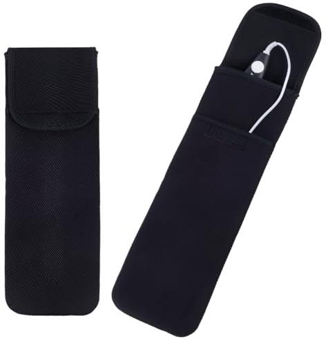 GORGECRAFT Borse Porta-Arricciacapelli in Neoprene Nero Resistenti al Calore Portatili per Piastra Capelli Ferro Arricciacapelli Custodia Organizer Viaggio Ferro da Stiro Strumenti Lo Styling A Caldo