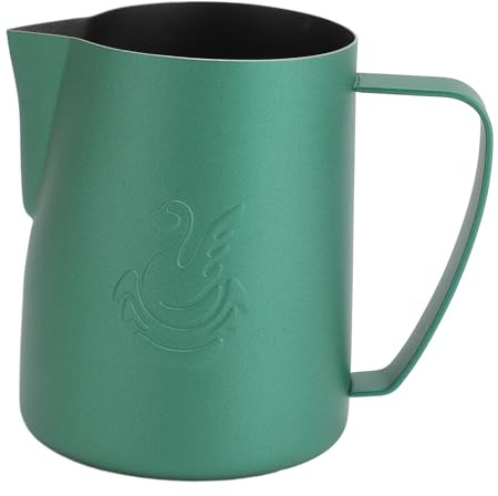 Dpofirs 304 Edelstahl Schwan Kaffeeweißer Tasse, Latte Art Dampfkrug für Café-Küche (mattgrün)