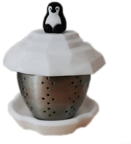 Tee-Ei mit Pinguin-Design, Edelstahl-Mesh-Sieb zum Aufbrühen von losem Tee und Kaffee