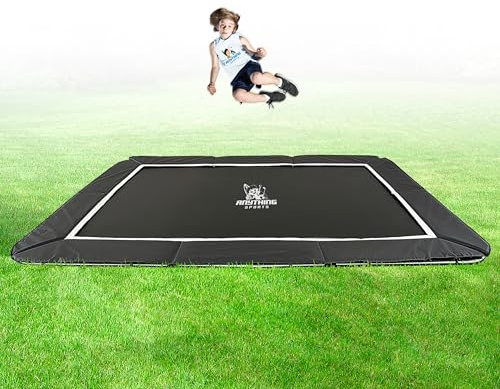 Rectangular In-Ground Trampoline – Heavy-Duty Flush-to-Ground Outdoor Jumping Mat, Safety Padding & Easy Install Kit | Ideal for Kids, Families & Athletes | 7x10 Without Enclosure