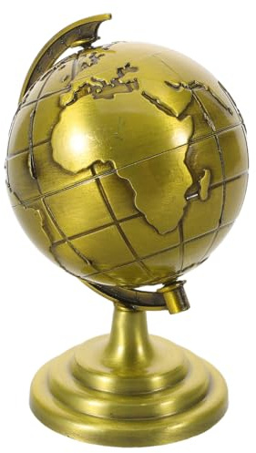 JOINPAYA Dekorativer Drehbarer Erdglobus aus Metall Kleiner Vintage-erdenball als Schreibtischdeko Mini-erdenmodell fürs Büro und Homeoffice Globusförmiges Ornament für Schreibtisch
