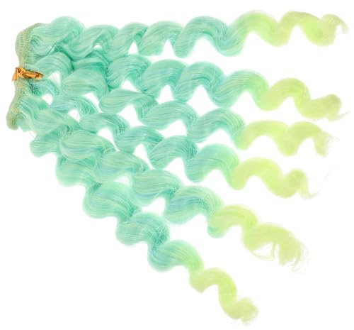 IWOWHERO Puppenhaarperücke Lockig 20cm aus Hitzebeständigem Garn für Puppenfrisieren und Bastelbedarf Ersatzhaar für Frauenpuppen
