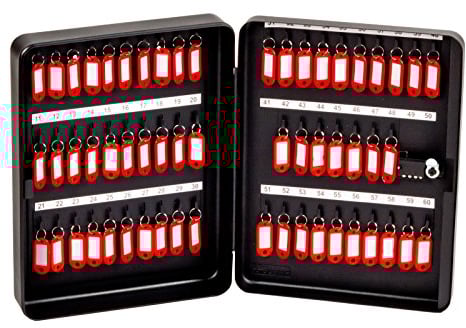 ProfiOffice OfficeForce® Schlüsselkasten mit Zahlencode, Modell Tresor Schlüsselschrank für 60 Schlüssel, Wandmontage, schwarz (20091)