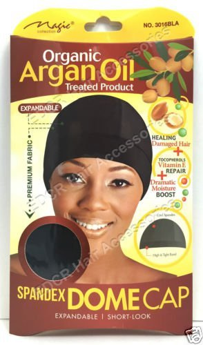 Magic Coll - Organic Argan Oil Treated Spandex Dome Cap With Wide Elastic #3016B