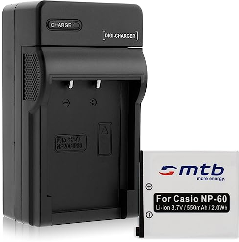 Akku + Ladegerät (KFZ, Netz) für Casio NP-60 / Exilim EX-FS10 S10 S12 Z22 Z25 Z29...Siehe Liste
