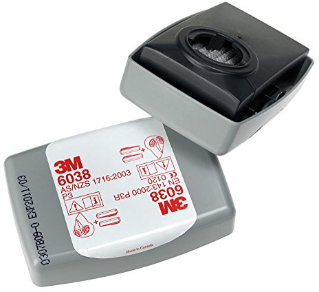 3 m 6038 Particulate Filter per solidi, liquidi e particelle HF, incapsulato, tipo P3R (confezione da 10), Certificato EN sicurezza