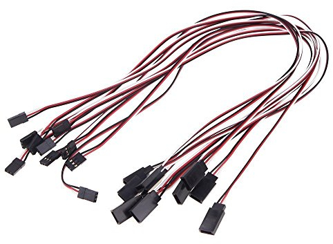 YUNIQUE GREEN-CLEAN-POWER - Servo-Verlängerungskabel 500mm | Für Futaba Jr, RC Auto, Flugzeug, Hubschrauber | JST 5-Pin-Anschlüsse, 20-Pin-Kabeladapter, Weiß Rot Schwarz, Kunststoff
