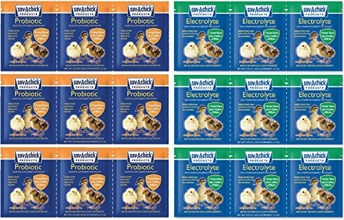 Sav-A-Chick 18 Piece Bundle - 9 Packages Electrolytes and Vitamin Plus 9 Packets Probiotic