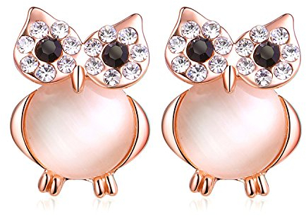 ATEIELLI Ohrringe Eulen Rosegold Überzogen Opal Ohrstecker Damen JWE10